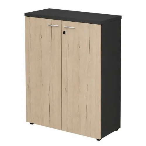 Armoire moyenne MILAN - 90 x 46 x 123 cm - Chêne photo du produit