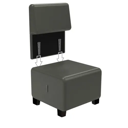 Fauteuil HIZIA - Simili cuir gris - Alba photo du produit