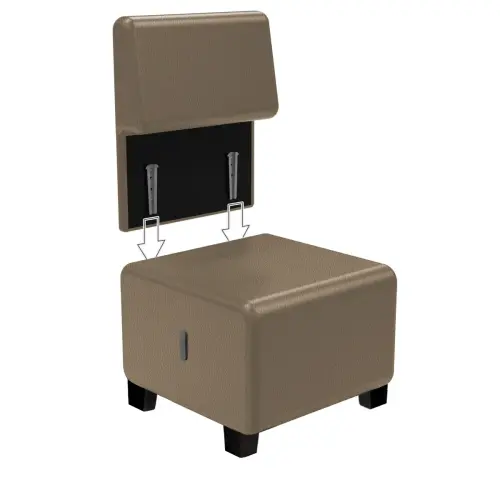 Fauteuil HIZIA - Simili cuir - Taupe - Alba photo du produit
