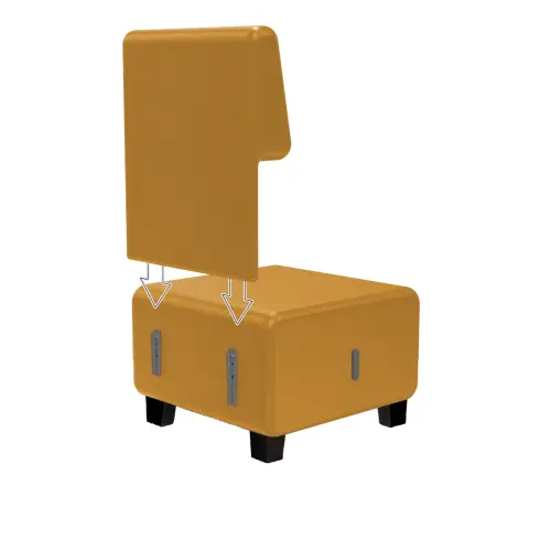 Fauteuil HIZIA - Simili cuir - Jaune - Alba photo du produit