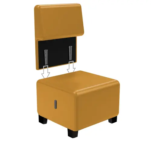 Fauteuil HIZIA - Simili cuir - Jaune - Alba photo du produit