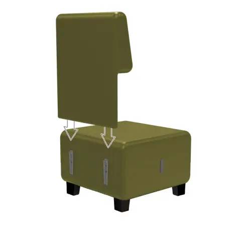 Fauteuil HIZIA - Simili cuir - Kaki - Alba photo du produit