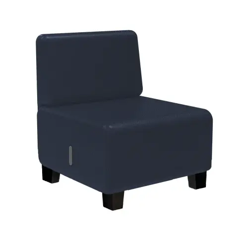 Fauteuil HIZIA - Simili cuir - Bleu foncé - Alba photo du produit