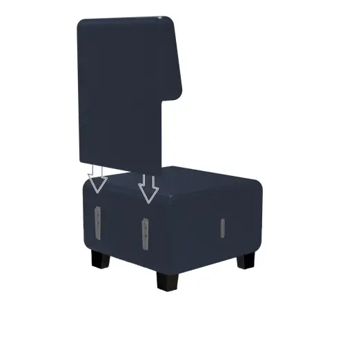 Fauteuil HIZIA - Simili cuir - Bleu foncé - Alba photo du produit