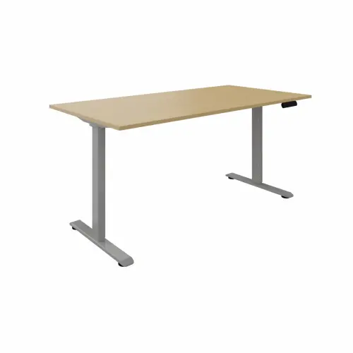 Bureau assis-debout motoris&eacute; Apollo - L160 - H&ecirc;tre/alu photo du produit