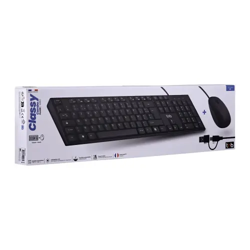 Pack clavier + souris filaires - Noir - T'nB photo du produit