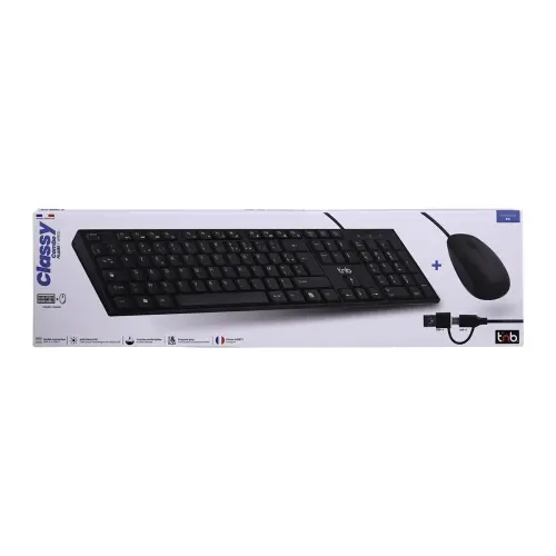 Pack clavier + souris filaires - Noir - T'nB photo du produit