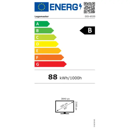 Écran d'affichage 4K - 65 pouces - Legamaster photo du produit
