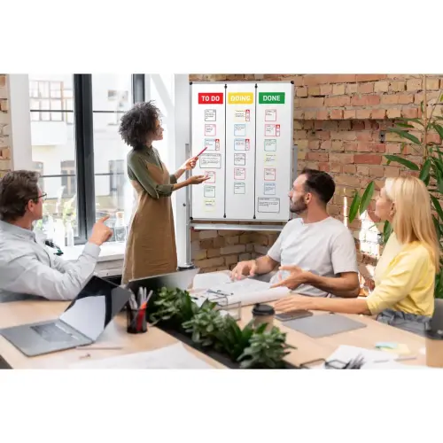 Cartes magn&eacute;tiques pour tableau Scrum - 3 colonnes - Djois photo du produit