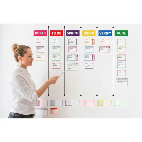 Cartes magnétiques pour tableau Scrum - 6 colonnes - Djois photo du produit