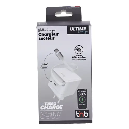Chargeur USB-C - 35W - Blanc - T'nB photo du produit
