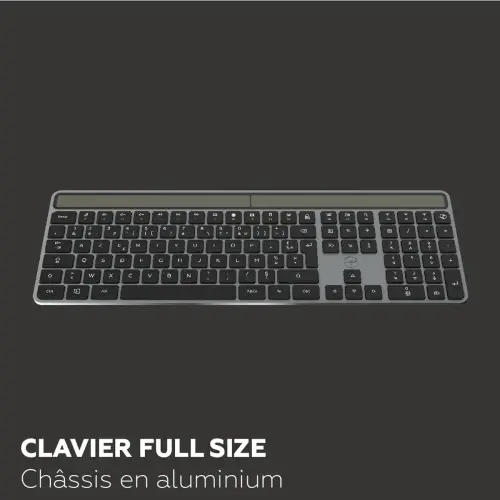 Clavier solaire - Sans fil - Azerty - Noir - Mobility Lab photo du produit