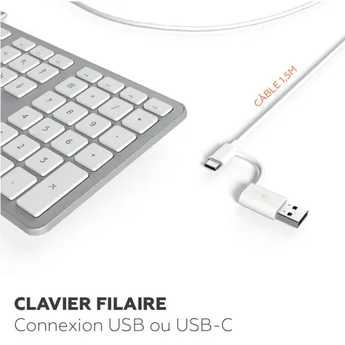 Clavier filaire - Blanc - Mobility Lab photo du produit