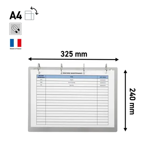 Classeur d’affichage - 4 anneaux - Aluminium - Djois photo du produit