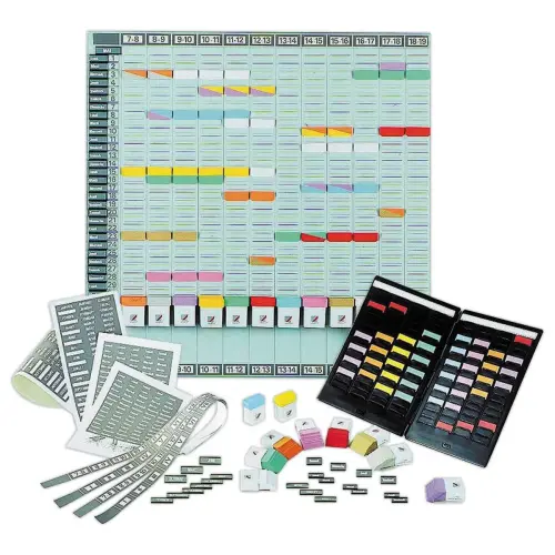 Kit de planning annuel &agrave; fiche T - 12 colonnes - 32 fentes - NOBO photo du produit