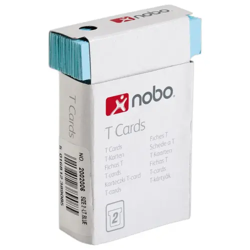 100 Fiches T pour planning - Taille 2 - Bleu clair - Nobo photo du produit