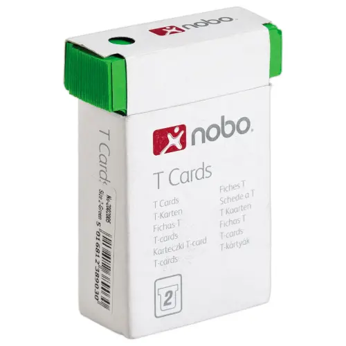 100 Fiches T pour planning - Taille 2 - Vert - Nobo photo du produit