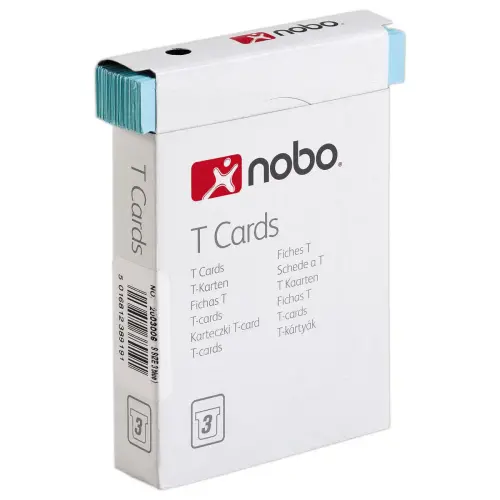 100 Fiches T pour planning - Taille 3 - Bleu clair - Nobo photo du produit