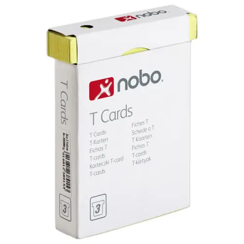 100 Fiches T pour planning - Taille 3 - Jaune - Nobo photo du produit