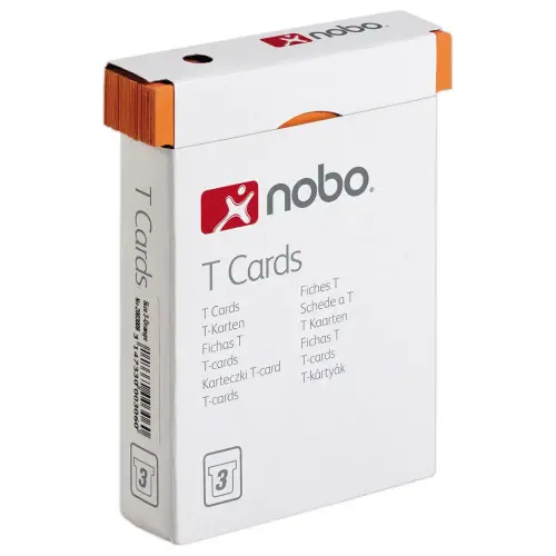100 Fiches T pour planning - Taille 3 - Orange - Nobo photo du produit