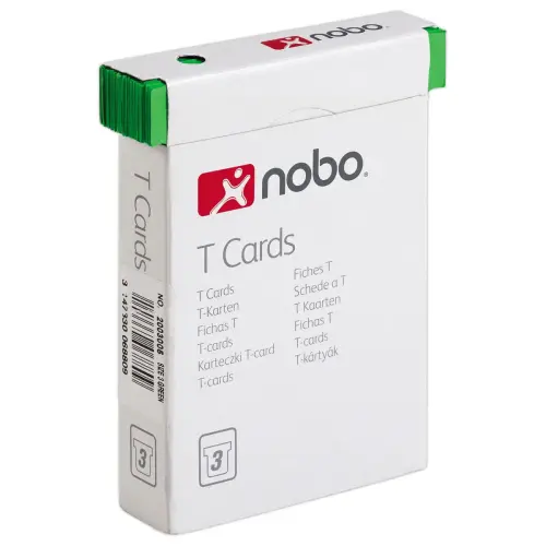 100 Fiches T pour planning - Taille 3 - Vert - Nobo photo du produit
