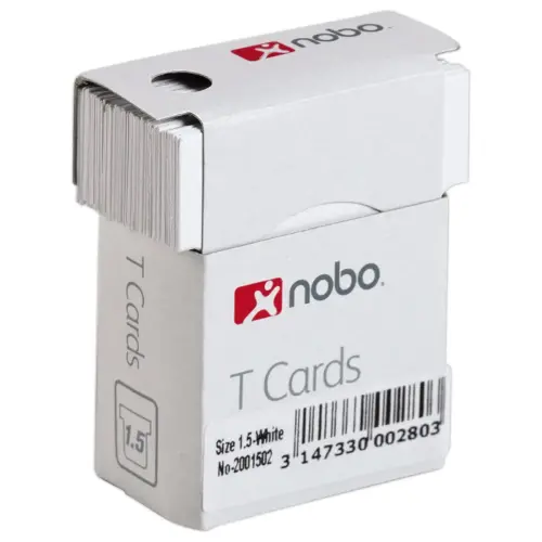100 Fiches T pour planning - Taille 1,5 - Blanc - Nobo photo du produit
