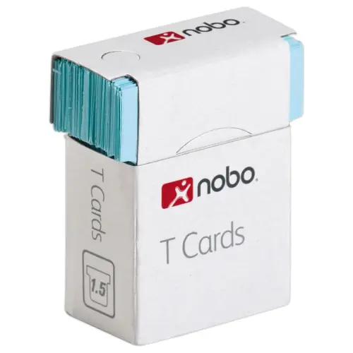 100 Fiches T pour planning - Taille 1,5 - Bleu clair - Nobo photo du produit