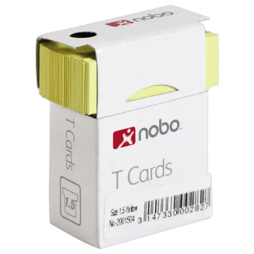 100 Fiches T pour planning - Taille 1,5 - Jaune - NOBO photo du produit