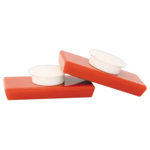 2 Aimants rectangulaires - 48 x 23 mm - Rouge photo du produit