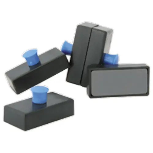 4 Aimants rectangulaires &agrave; bouton 2.7 cm - Bleu photo du produit