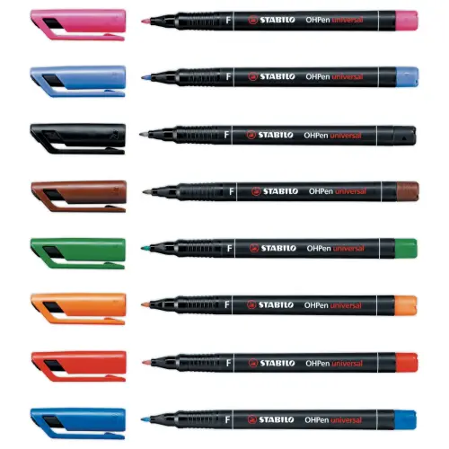 8 Marqueurs OHPen permanent fin 0,7 - Coloris assortis - Stabilo photo du produit