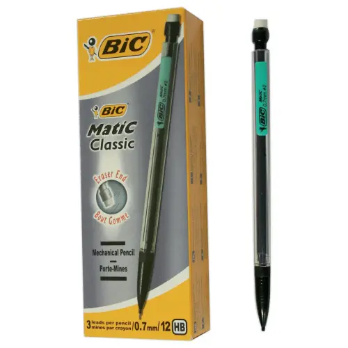 12 Portemines jetables Matic HB 0,7 mm - BIC photo du produit