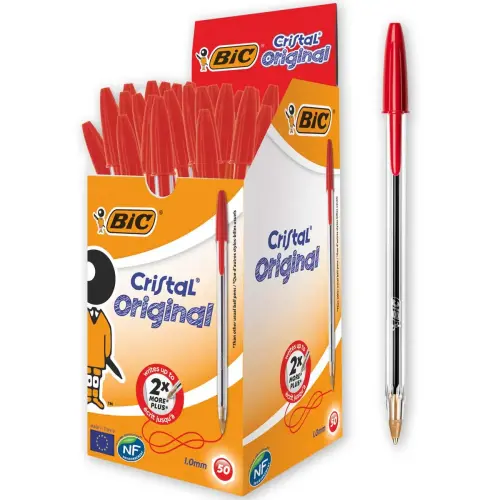 Stylo bille Cristal - Écriture moyenne - Rouge - BIC photo du produit