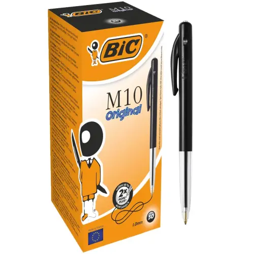 Stylo bille rétractable M10 - Écriture moyenne - Noir - BIC photo du produit
