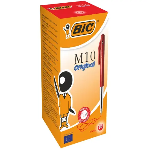 Stylo bille r&eacute;tractable M10 - &Eacute;criture moyenne - Rouge - BIC photo du produit
