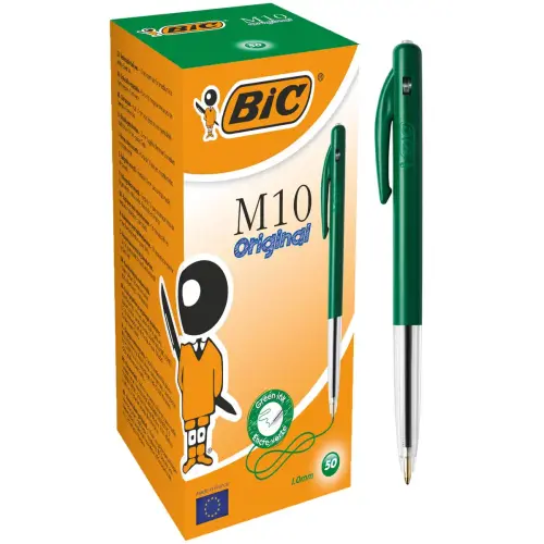 Stylo bille rétractable M10 - Écriture moyenne - Vert - BIC photo du produit