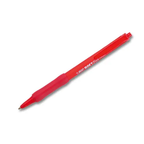 Stylo-bille rétractable Soft Feel - Rouge - Bic