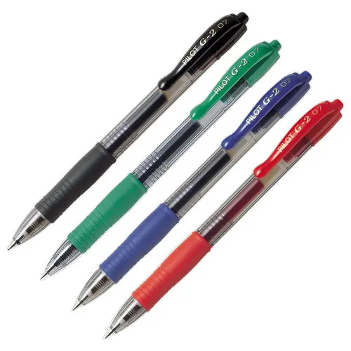 Stylo encre gel r&eacute;tractable et rechargeable G-2  - vert - Pilot photo du produit