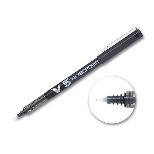 Stylo roller pointe aiguille V5 Hi-tecpoint - Écriture fine - Noir - Pilot photo du produit