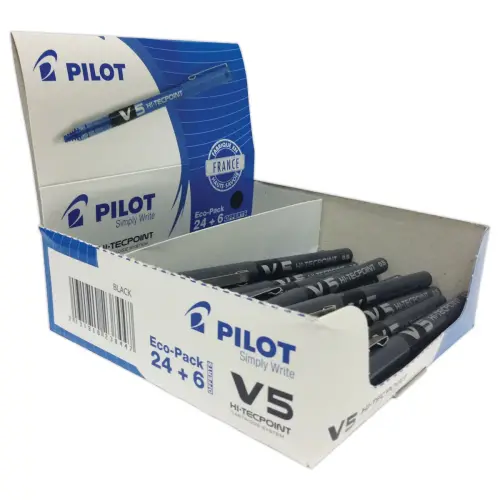 Stylo roller pointe aiguille V5 Hi-tecpoint - Écriture fine - Noir - Pilot photo du produit