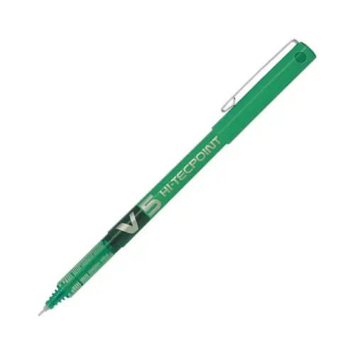Stylo roller pointe aiguille V5 Hi-tecpoint - &Eacute;criture fine - Vert - Pilot photo du produit