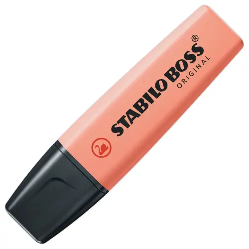 Surligneur BOSS ORIGINAL - Pointe biseautée - Teint de pêche - Stabilo photo du produit