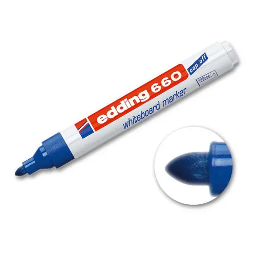 Marqueur effaçable à sec - Pointe ogive - Bleu - EDDING photo du produit
