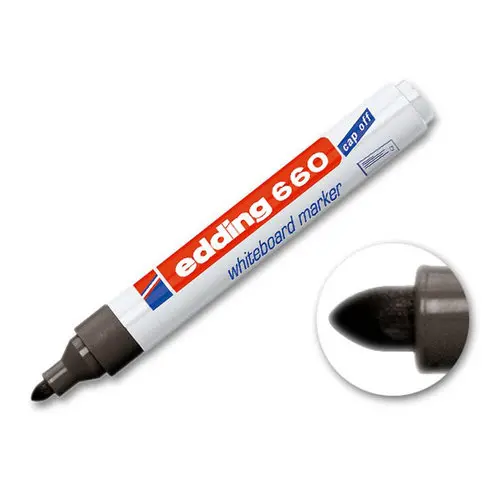 Marqueur effaçable à sec EDDING 660 - pointe ogive - Noir photo du produit
