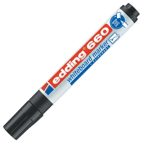 Marqueur effaçable à sec Edding 660 - pointe ogive - Noir photo du produit