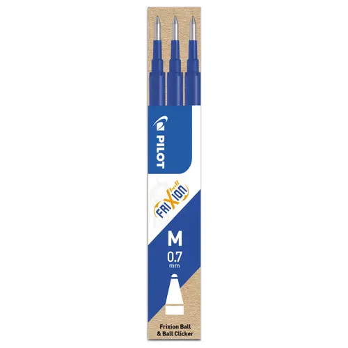 3 Recharges pour stylo Frixion Ball et Clicker - Bleu - PILOT photo du produit