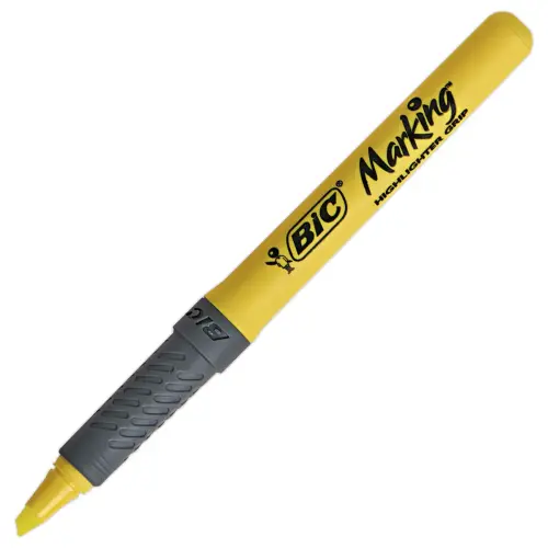 Surligneur &agrave; grip Brite Liner - Jaune - BIC photo du produit