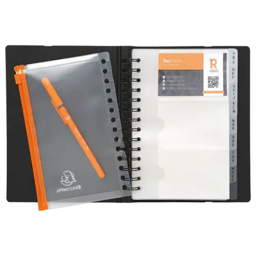 Porte-cartes de visite Exacard - Capacité 120 cartes - Noir - EXACOMPTA photo du produit