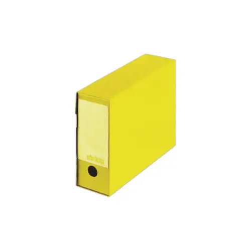 10 Boîtes à archives en polypropylène - Jaune - Dos 10 cm - Extendos photo du produit