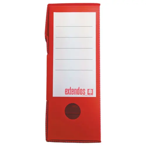 10 Boîtes à archives en polypropylène - Rouge - Dos 10 cm - Extendos photo du produit